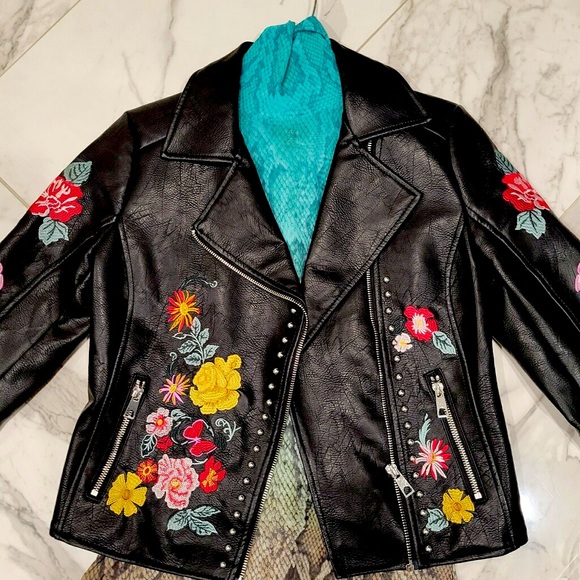 Romeo & Juliet Couture Jackets & Blazers - Romeo and Juliet stitched and studded vegan friendly moto jacket from NYC 🤩